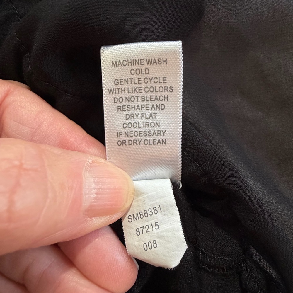 Cupio black top tunic size L sheer hem - Picture 7 of 10